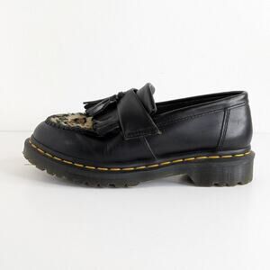 Doc Martens Loafers Adrian 26234021 7 Black Leopard GUC Tassel Shoes Academia